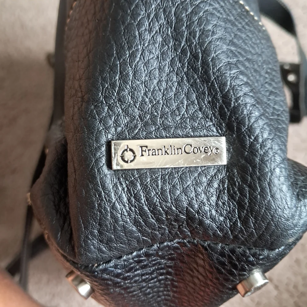 Franklin Covey Women's Executive Black Leather Purse/Laptop Bag LIKE NEW!